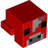 Creature Head Pixelated with Black Eyes and Nostrils, Light Bluish Gray and Dark Bluish Gray Nose, and Forehead with Light Bluish Gray Pixel Between Eyes Pattern (Minecraft Mooshroom)