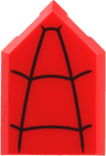Tile, Modified 2 x 3 Pentagonal with Black Spider Web Pattern