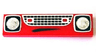 Tile 1 x 4 with Mouth, Grille and Headlights Pattern