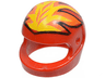 Minifigure, Headgear Helmet Motorcycle (Standard) with Yellow and Orange Flames Pattern