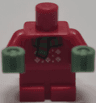 Body Baby / Toddler with Fixed Arms with Molded Sand Green Hands and Printed Christmas Sweater and Scarf Pattern