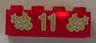 Brick 2 x 4 with Gold Holly and '11' Pattern