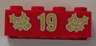 Brick 2 x 4 with Gold Holly and '19' Pattern