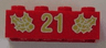 Brick 2 x 4 with Gold Holly and '21' Pattern