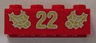 Brick 2 x 4 with Gold Holly and '22' Pattern