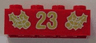 Brick 2 x 4 with Gold Holly and '23' Pattern