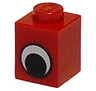 Brick 1 x 1 with Black and White Eye without Pupil Pattern