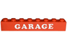 Brick 1 x 8 with White 'GARAGE' Pattern