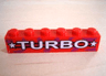 Brick 1 x 6 with White 'TURBO' and Stars Pattern