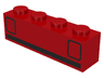 Brick 1 x 4 with Red Car Taillights and Black Stripe Pattern