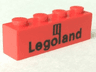 Brick 1 x 4 with Black Legoland Logo Pattern