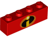 Brick 1 x 4 with Incredibles Symbol Pattern