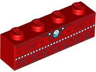 Brick 1 x 4 with Dark Red Shapes, White Dots, and Heart of Te Fiti Necklace Pattern (BrickHeadz Moana Chest)