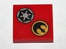 Tile 2 x 2 with Black and Silver SW Imperial Logo, SW Rebel Alliance Symbol on Gold Circle Pattern