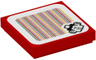 Tile 2 x 2 with Super Mario Scanner Code Cheep Cheep Pattern (Sticker) - Sets 71368 / 71400 / 71432