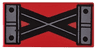 Tile 1 x 2 with Black and Dark Bluish Gray Crossed Lines and 4 Rivets Pattern
