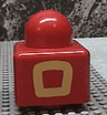 Primo Brick 1 x 1 with Yellow Square Outline on Opposite Sides Pattern