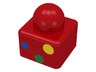 Primo Brick 1 x 1 with 3 Spots Yellow, Green and Blue Pattern