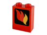 Brick 1 x 2 x 2 with Inside Axle Holder with Fire Logo Pattern