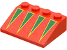 Slope 33 3 x 4 with Green Triangles with Yellow Borders Pattern