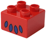 Duplo, Brick 2 x 2 with 4 Violet Pointed Ovals Pattern