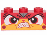 Brick 1 x 3 with Cat Face, Angry Expression, Teeth Bared, Lowered Eyebrows Pattern (Rampage Kitty)