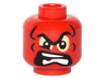 Minifigure, Head Alien with Black Eyebrows, Bright Light Yellow Eyes and Angry Open Mouth with Teeth Pattern