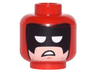 Minifigure, Head Balaclava with Black Eye Mask, White Eye Openings, Light Nougat Face and Scowl Pattern (Calendar Man)