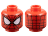 Minifigure, Head Alien with Spider-Man Black Webbing, Large White Eyes with Silver Edges and Black Borders Pattern