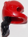 Mini Doll, Hair Combo, Hat with Hair, Racing Helmet with Molded Flexible Rubber Black Hair Ponytail Pattern