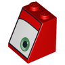 Slope 65 2 x 2 x 2 with Bottom Tube with Green Eye on Wide White Background Pattern Model Right Side