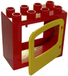 Duplo Door / Window Frame 2 x 4 x 3 Flat Front Surface with Yellow Door / Window with Single Pane and Interior Top Clip (4253 / 4247)