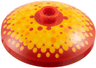 Dish 3 x 3 Inverted (Radar) with Bright Light Orange, Bright Light Yellow, and Orange Dots Pattern