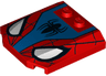 Wedge 4 x 4 x 2/3 Triple Curved with Web, Black Spider and White Eyes Pattern