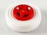 Wheel 8mm D. x 6mm with White Tire 14mm D. x 4mm Smooth Small Single (4624 / 3139)