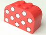 Slope, Curved 4 x 2 x 2 Double with 4 Studs with White Polka Dots Pattern
