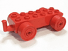 Duplo Car Base 2 x 6 with Closed Hitch End and Red Wheels