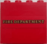 Panel 1 x 4 x 3 with Side Supports - Hollow Studs with 'FIRE DEPARTMENT' Pattern (Sticker) - Set 9484
