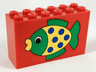 Brick 2 x 6 x 3 with Green and Yellow Fish Pattern
