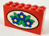Brick 2 x 6 x 3 with Blue Flowers on White Oval Pattern
