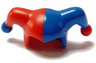 Minifigure, Headgear Jester's Cap with Blue Left Side and Blue Pom Pom Right Side Pattern
