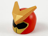 Minifigure, Headgear Helmet, Large Pearl Gold V Crest, Black Visor and Gold Faceplate Pattern