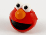 Minifigure, Head, Modified Sesame Street Elmo with White Eyes, Orange Nose and Black Mouth Pattern