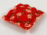 Scala Cloth Pillow Small with Light Salmon Flowers and Green Leaves Pattern