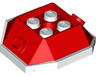 Shell with 4 Recessed Studs, Bar Receptacles, and Hole with Molded White Bottom Pattern