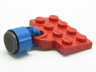 Plate, Modified 2 x 4 with Train Coupler Open for Magnet with Blue Magnet Coupling, Train - 6.5mm Cylinder (737a / x547b)