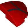 Slope, Curved 3 x 3 Corner Round with Black Lines / Spider Web Pattern