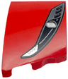Wedge 3 x 2 Left No Studs with Ferrari Car Headlight, Black and Dark Silver Casing, Silver Bulb Pattern