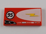 Tile 2 x 4 with Lightning Bolt in Half Ellipse and '95' Pattern Model Right Side