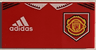Tile 2 x 4 with White Adidas Logo and Manchester United Badge Pattern (BrickHeadz Soccer / Football Player Torso)